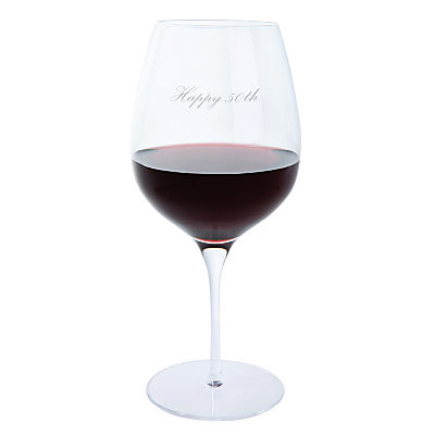 Dartington Crystal Personalised Red Wine / Gin Glass (Single), Palace Script Font